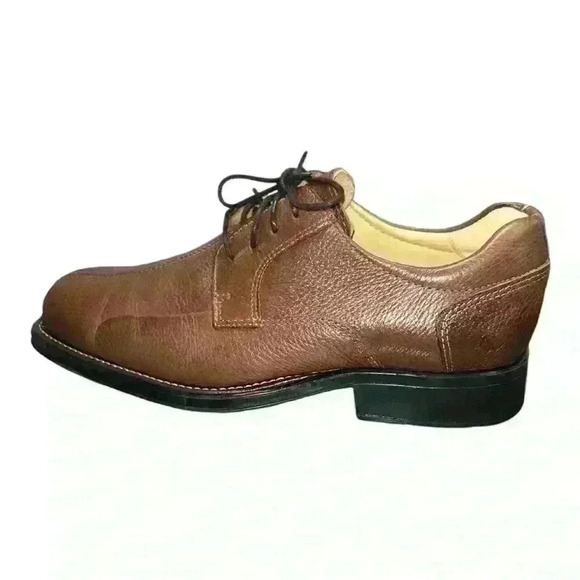LIKE NEW BELVEDERE Bay Bridge Men's Soft Brown Pebble Leather Shoes Size 8.5D - Picture 8 of 13